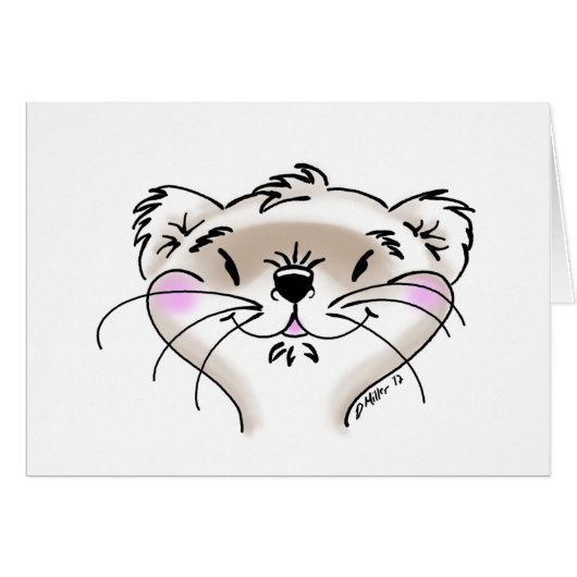 Cute Comic Ferret Face Cards (Front Horizontal)