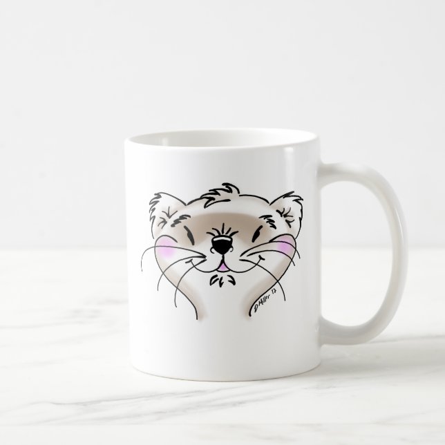 Cute Comic Ferret Face Coffee Mug (Right)