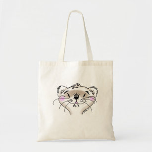 Cute Comic Ferret Face Tote Bag