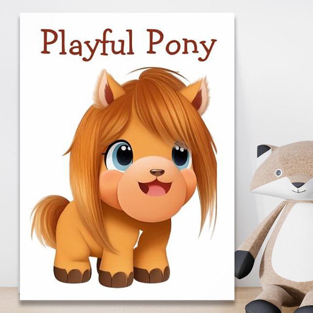 Cute Comic Horse Illustration AI Art Poster (Creator Uploaded)