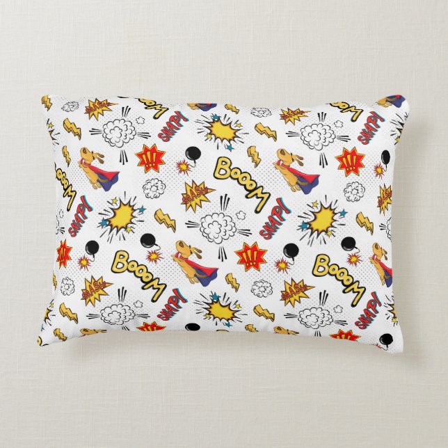 Cute Comic Pattern  Accent Pillow (Back)