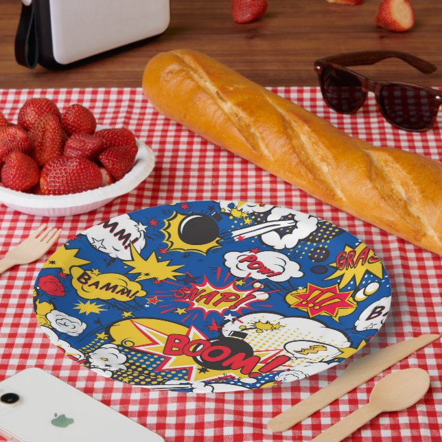 Cute Comic Pattern  Paper Plates (Picnic)
