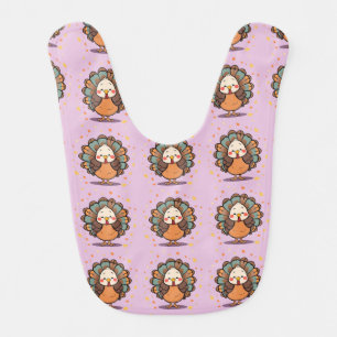 Cute Comic Thanksgiving Turkey Baby Bib