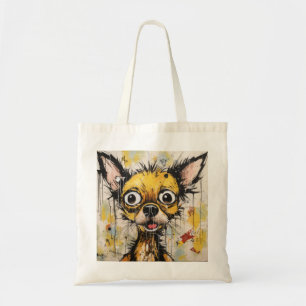 Cute Comical Abstract Chihuahua Dog  Tote Bag