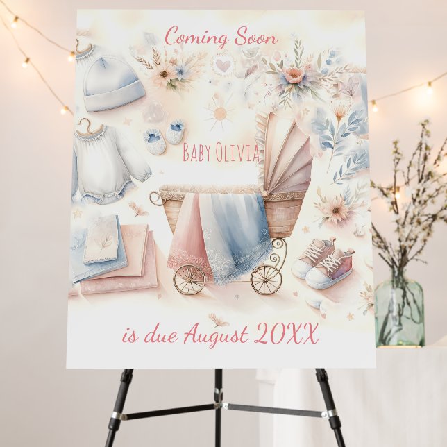 Cute coming soon announcement Invitation Foam Board (In Situ (Stand))
