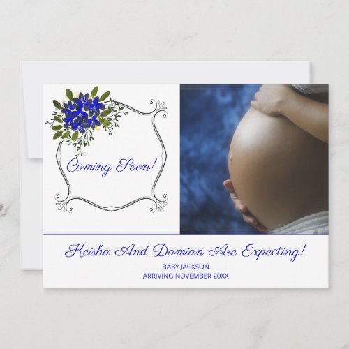 Cute Coming Soon Baby Bump Photo Pregnancy Announcement