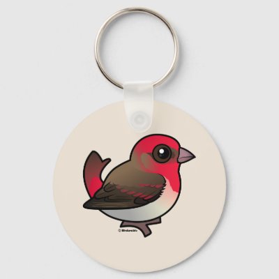 Cute Common Rosefinch Keychain