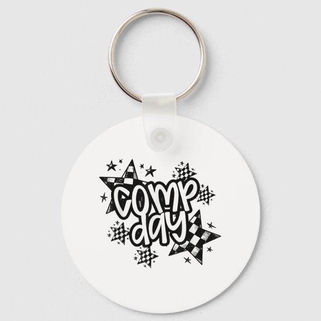 Cute Comp Day Cheer Comp Season Cheerleading Compe Keychain (Front)