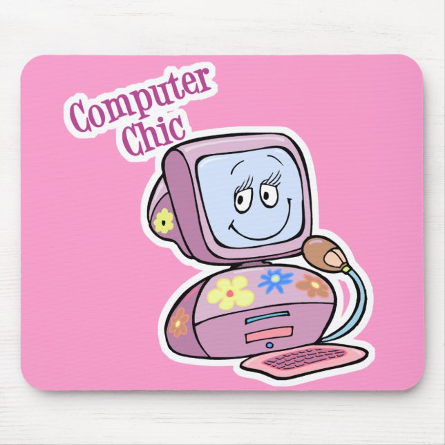 Cute Computer Chic Design Mouse Pad (Front)