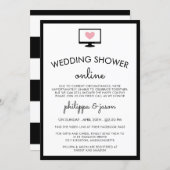 Cute Computer Virtual Couple's Wedding Shower Invitation (Front/Back)