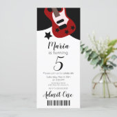 Cute Concert Music  Stars Ticket Style Party   Invitation (Standing Front)