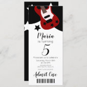 Cute Concert Music  Stars Ticket Style Party   Invitation (Front/Back)