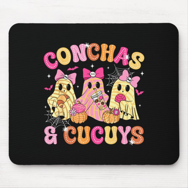 Cute Conchas And Cucuys Ghost Funny Mexican Hallow Mouse Pad (Front)