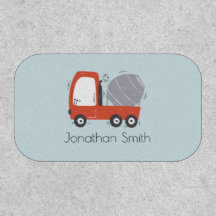 Cute Concrete Mixer Illustration Custom Name