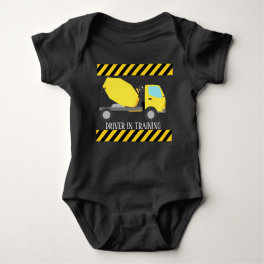cute concrete truck driver in training baby boys baby bodysuit