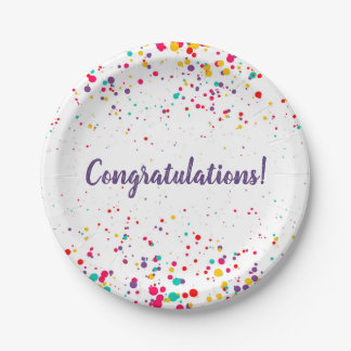 Cute Confetti Graduation Plate