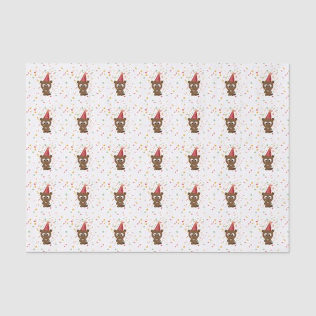 Cute Confetti Party Beaver Tissue Paper (Front)