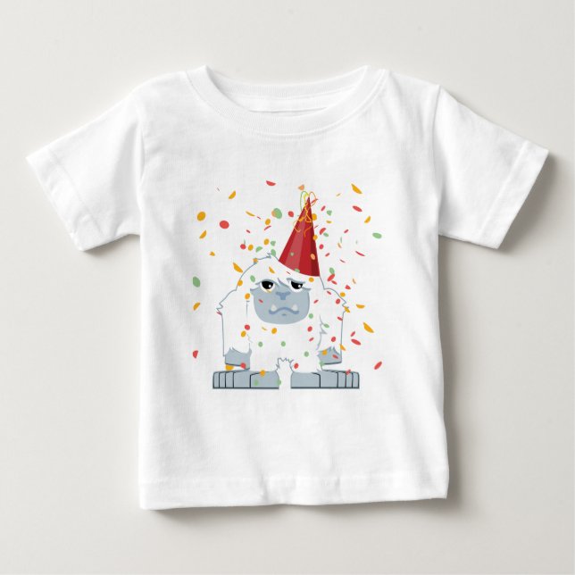 Cute Confetti Party Yeti Baby T-Shirt (Front)