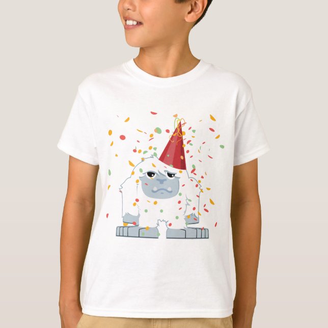 Cute Confetti Party Yeti T-Shirt (Front)