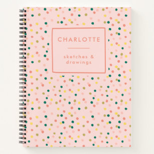 cute girly pink polka dots coco Chanel quote Notebook | Zazzle