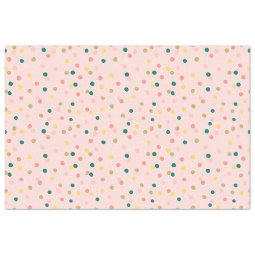 Cute Confetti Polka Dots Pattern Pink Green Tissue Paper