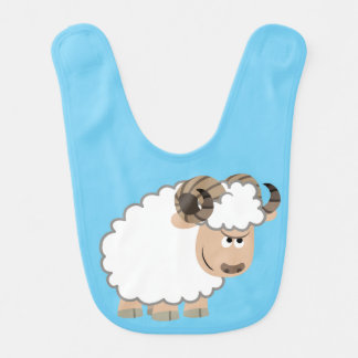 Cute Confident Cartoon Ram Baby Bib
