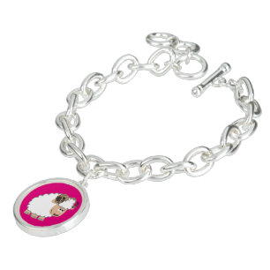 Cute Confident Cartoon Ram Charm Bracelet