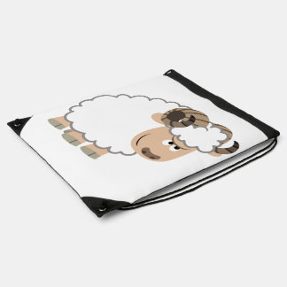 Cute Confident Cartoon Ram Drawstring Backpack