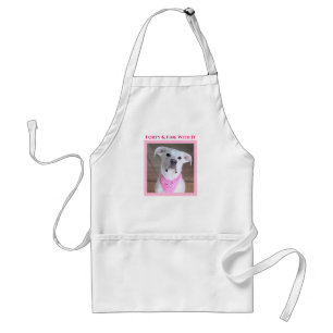 Cute Confident Dog With Soulful Eyes Forty Pink Adult Apron