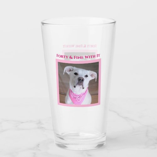 Cute Confident Dog With Soulful Eyes Forty Pink Glass