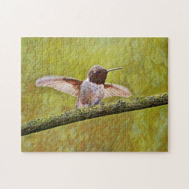 Cute Confident Hummingbird Art Puzzle  (Horizontal)