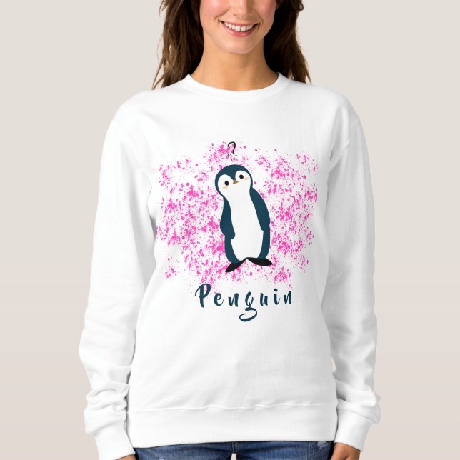 Cute Confused Penguin Sweatshirt (Front)