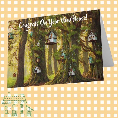 Cute Congrats New House Moving Card Birdhouses