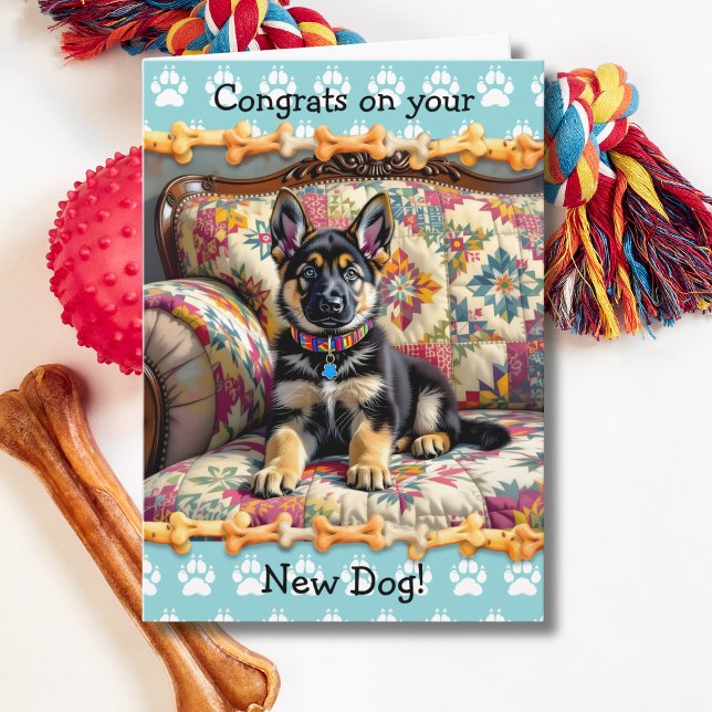 Cute Congrats on your New German Shepherd  Dog  Card (Creator Uploaded)