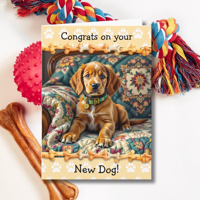 Cute Congrats on your New Irish Setter Dog  Card (Creator Uploaded)
