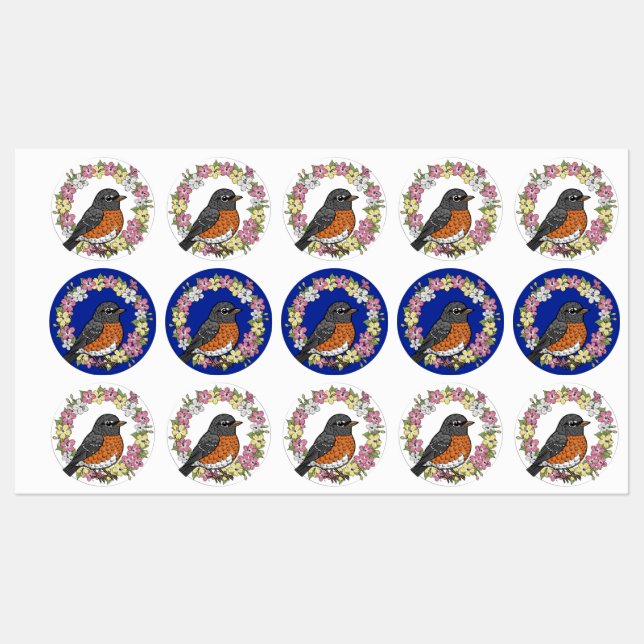 Cute Connecticut Bird With Mirabilis Labels (Sheet)