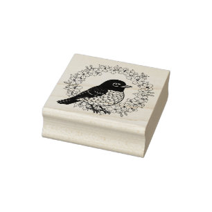 Cute Connecticut Bird With Mirabilis Rubber Stamp