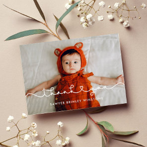 Cute connecting heart font Baby shower thank you Card