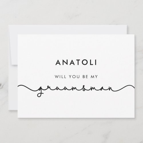 Cute connecting heart font groomsman proposal card