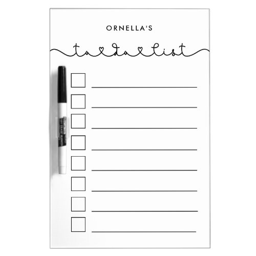 Cute connecting heart font To do list Dry Erase Board
