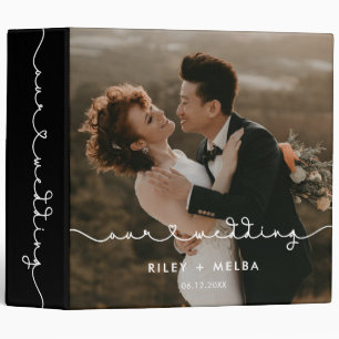 Cute connecting heart font wedding photo album 3 ring binder