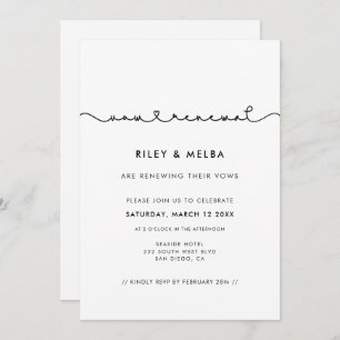 Cute connecting heart font Wedding Vow renewal Invitation