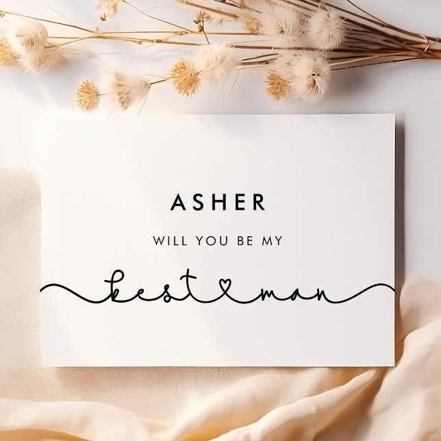 Cute connecting heart font Will you be my best man Invitation (Creator Uploaded)