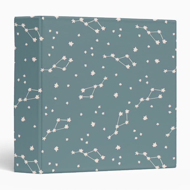 Cute Constellation Sky Pattern 3 Ring Binder (Front/Spine)