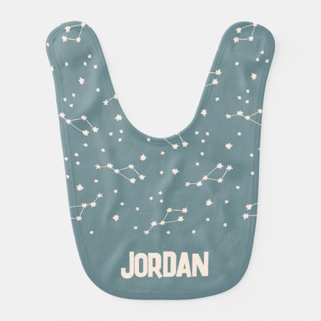 Cute Constellation Sky Pattern Baby Bib (Front)