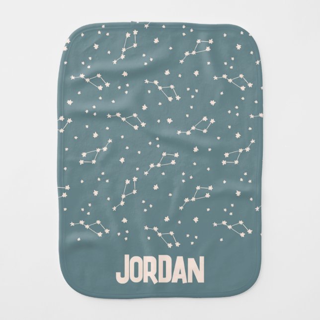 Cute Constellation Sky Pattern Baby Burp Cloth (Front)