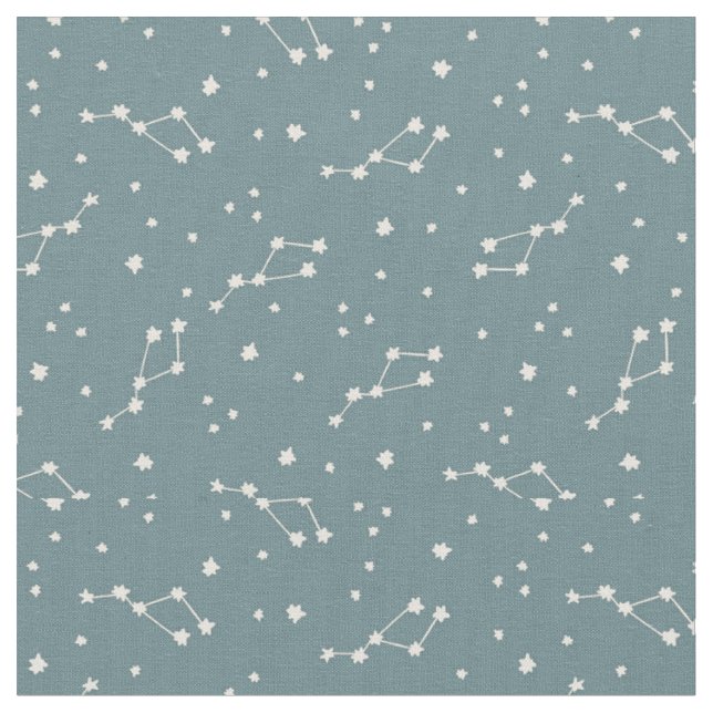 Cute Constellation Sky Pattern Fabric (Close Up)