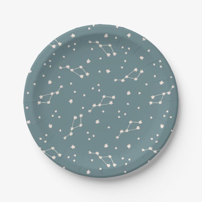 Cute Constellation Sky Pattern Paper Plates (Front)