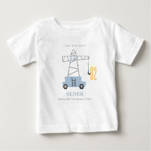 Cute Construction Crane Any Age Birthday Baby T-Shirt