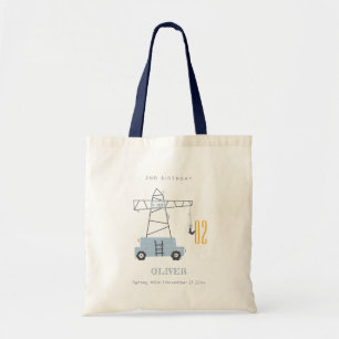 Cute Construction Crane Any Age Birthday Tote Bag